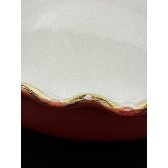 Sur La Table Italy Bowl Scalloped Large 11” Salad Pasta Serving Red White Deep - Picture 5 of 9